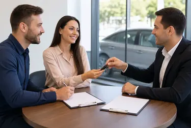 Despachante em Guarujá realizando a transferência de um veículo com cliente.